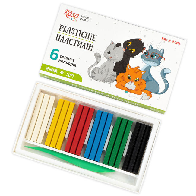 Набори для ліплення - Набір пластиліну ROSA Kids Cats 6 кольорів (302101)#2