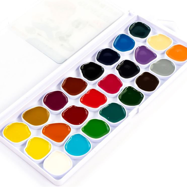 Канцтовары - Набор акварельных красок ROSA Kids Cats with a Boy 24 цвета (301207)#2