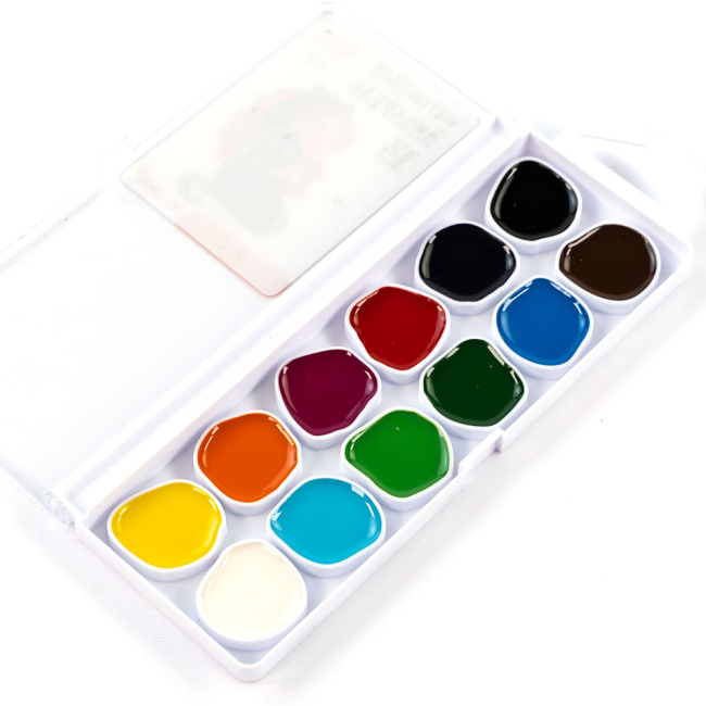 Канцтовары - Набор акварельных красок ROSA Kids Cats with a Girl 12 цветов (301204)#2