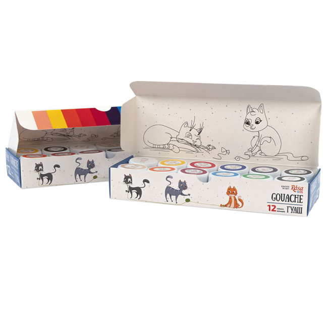 Канцтовары - Набор гуашевых красок ROSA Kids Cats 12 цветов (301103)#3