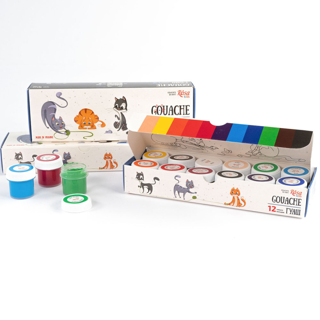 Канцтовары - Набор гуашевых красок ROSA Kids Cats 12 цветов (301103)#5