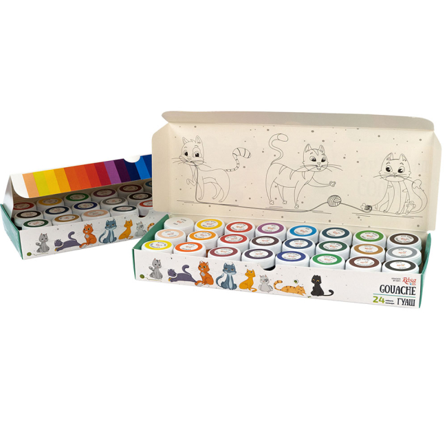 Канцтовары - Набор гуашевых красок ROSA Kids Cats 24 цвета (301104)#3