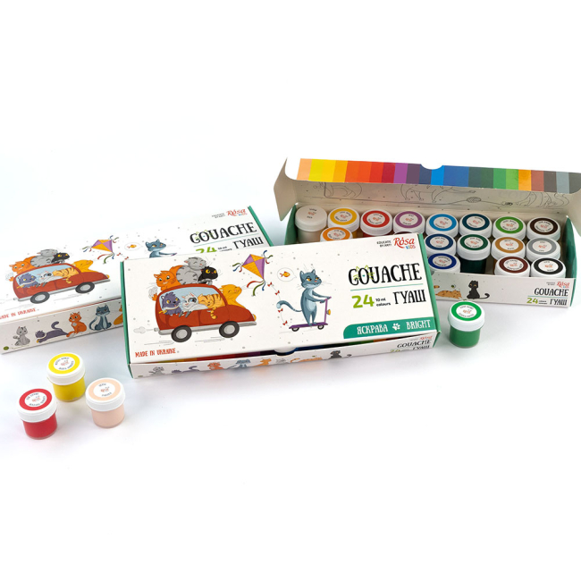 Канцтовары - Набор гуашевых красок ROSA Kids Cats 24 цвета (301104)#5