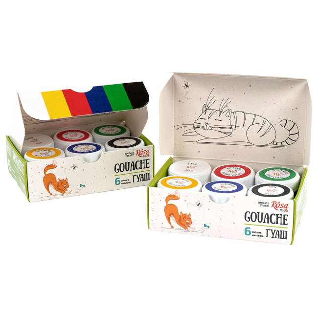 Канцтовары - Набор гуашевых красок ROSA Kids Cats 6 цветов (301101)#3
