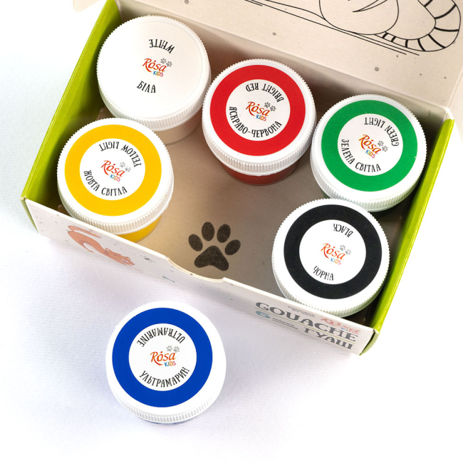 Канцтовары - Набор гуашевых красок ROSA Kids Cats 6 цветов (301101)#4