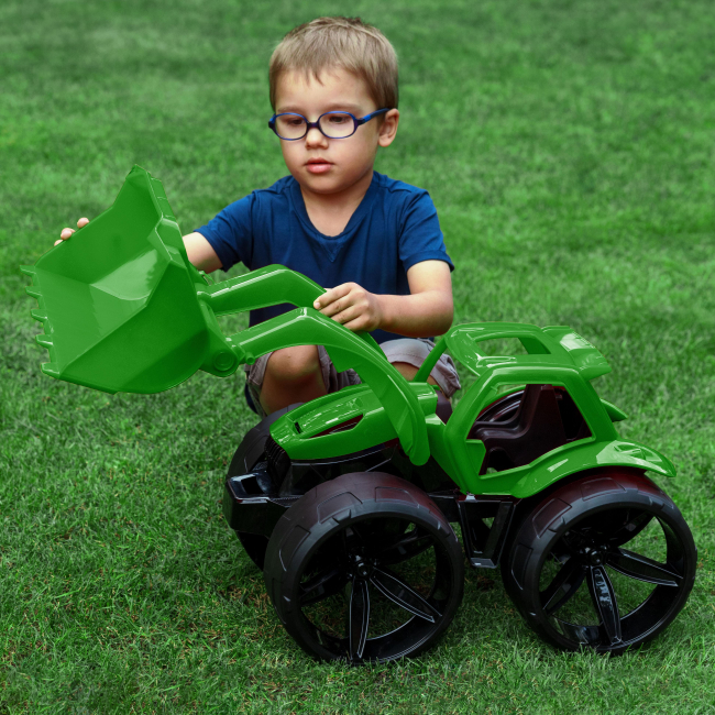 Машинки для малышей - Бульдозер Wader Maximus зеленый (64510)#4