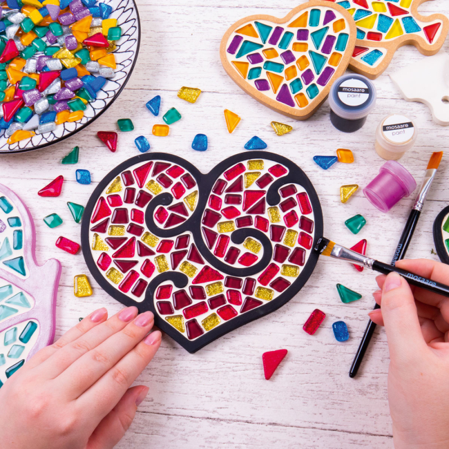 Мозаика - Набор стеклянной мозаики Mosaaro Хрустальное стекло Сердце (MA2005)#3