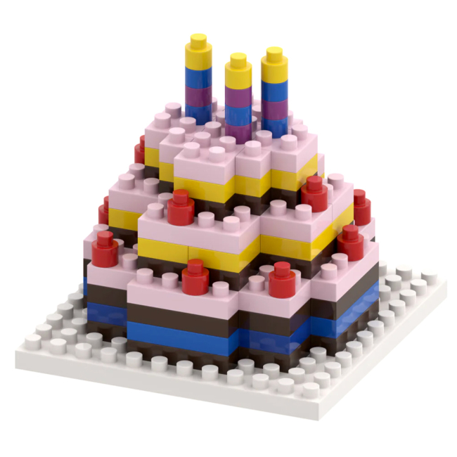 Конструкторы с уникальными деталями - Конструктор BRIXIES Открытка Праздничный торт 98 деталей (220.012)#2