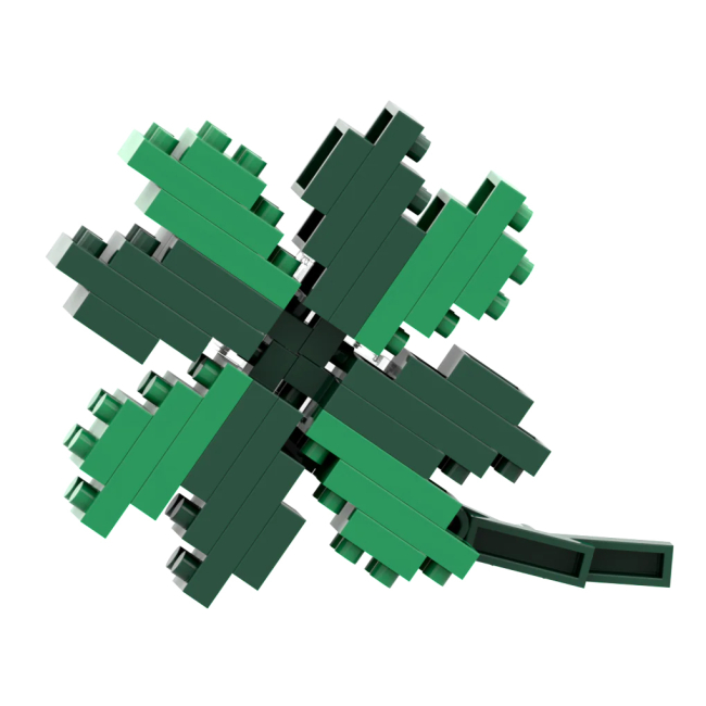 Конструкторы с уникальными деталями - Конструктор BRIXIES Открытка Четырехлистник 79 деталей (220.021)#2