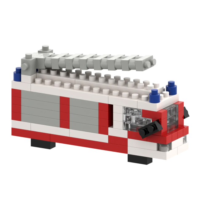 Конструктори з унікальними деталями - Конструктор BRIXIES Листівка Пожежна машина 133 деталі (220.045)#2