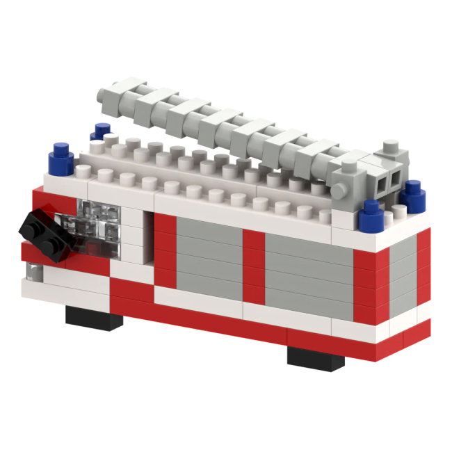 Конструктори з унікальними деталями - Конструктор BRIXIES Листівка Пожежна машина 133 деталі (220.045)#3