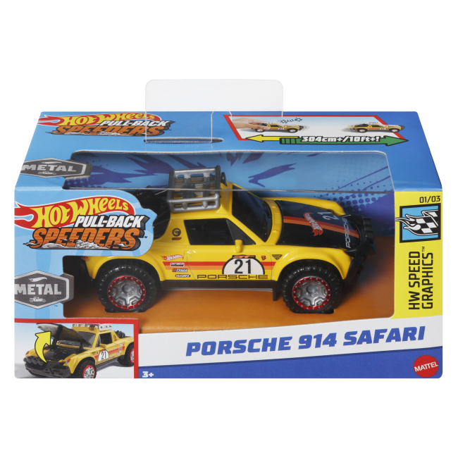 Автомодели - Автомодель Hot Wheels Pull-back speeders Porsche 914 Safari (HPR70/HWH34)#3