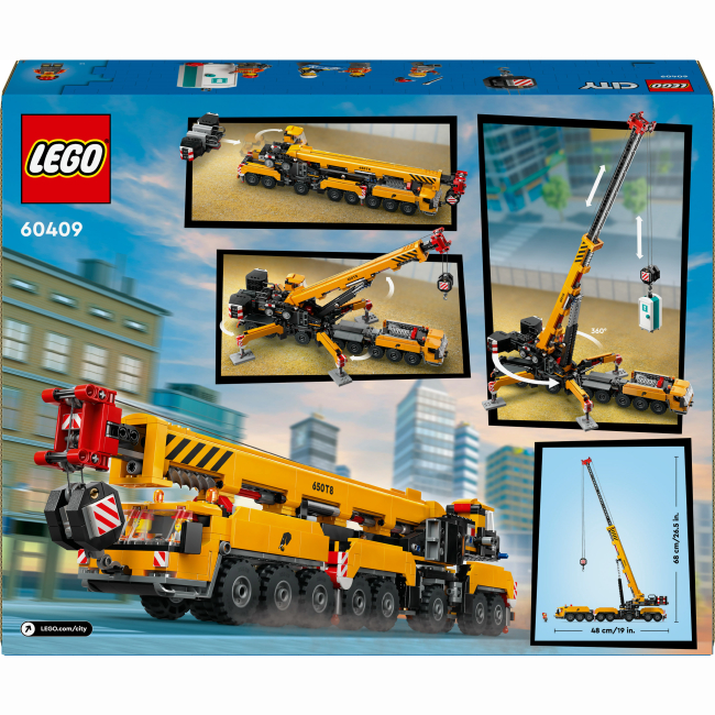Конструктори LEGO - ​Конструктор LEGO City Жовтий пересувний будівельний кран (60409)#3