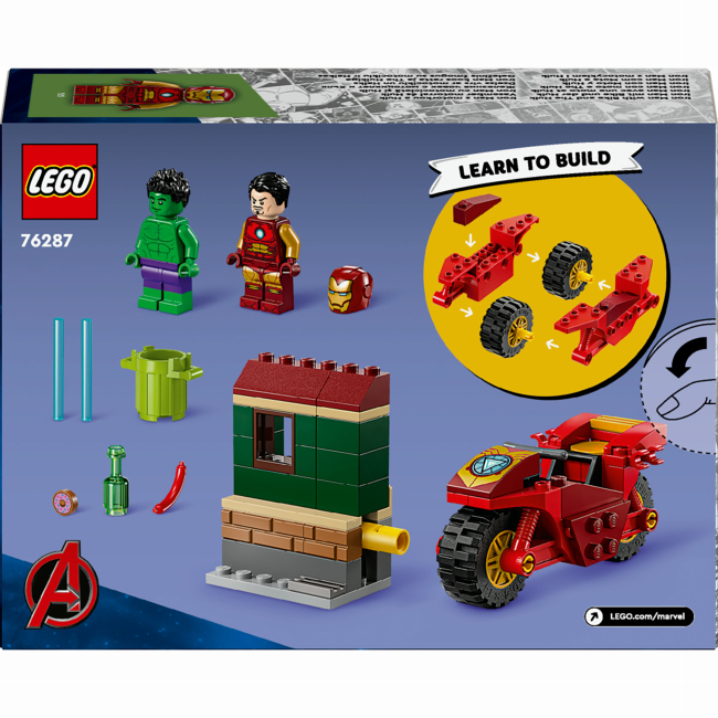 Конструкторы LEGO - Конструктор LEGO Super Heroes Marvel Железный Человек на мотоцикле и Халк (76287)#3