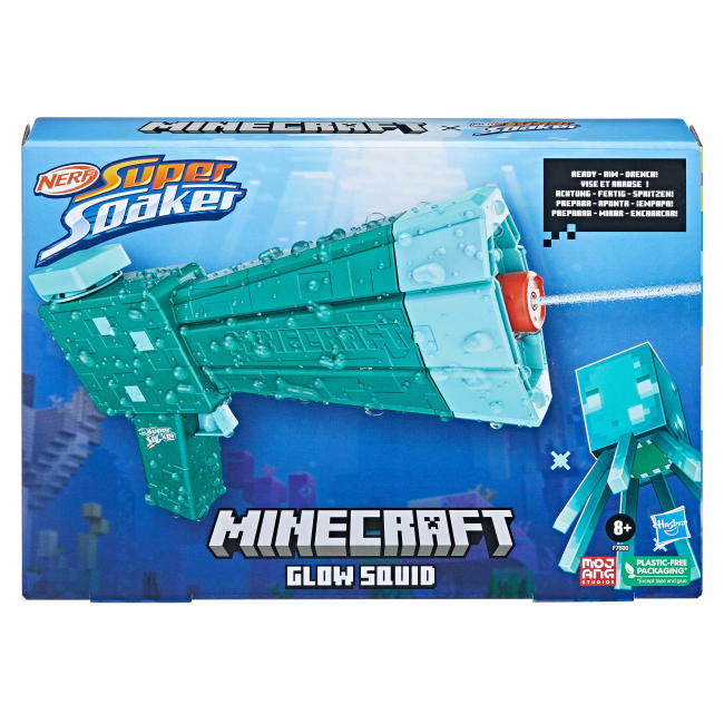Водное оружие - Водный бластер NERF Super Soaker Minecraft Glow Squid (F7600)#2