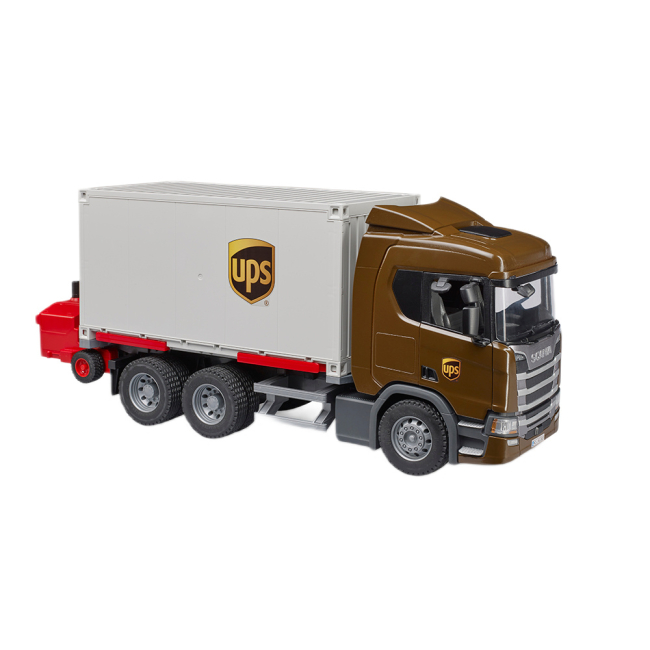 Транспорт и спецтехника - Игровой набор Bruder Автомобиль Scania Super 560R курьерской службы UPS и погрузчик (03582)#2