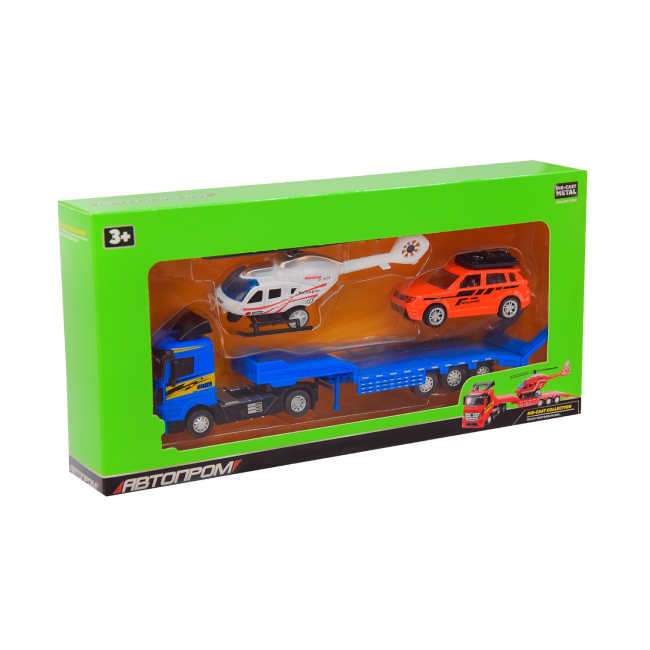 Транспорт і спецтехніка - Ігровий набір Автопром Трейлер синій (AP7511/1)#2