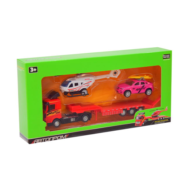 Транспорт і спецтехніка - Ігровий набір Автопром Трейлер червоний (AP7511/2)#2