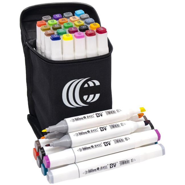 Канцтовары - Набор маркеров Malevaro Скетч в сумке 24 цвета (BV820-24)#2