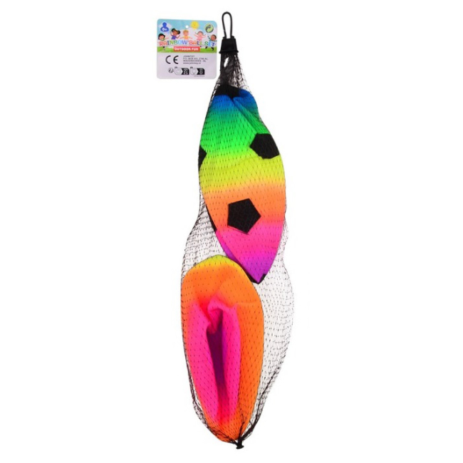 Спортивні активні ігри - Набір Johntoy Райдужний м'яч у сітці 2 штуки (29661)#2