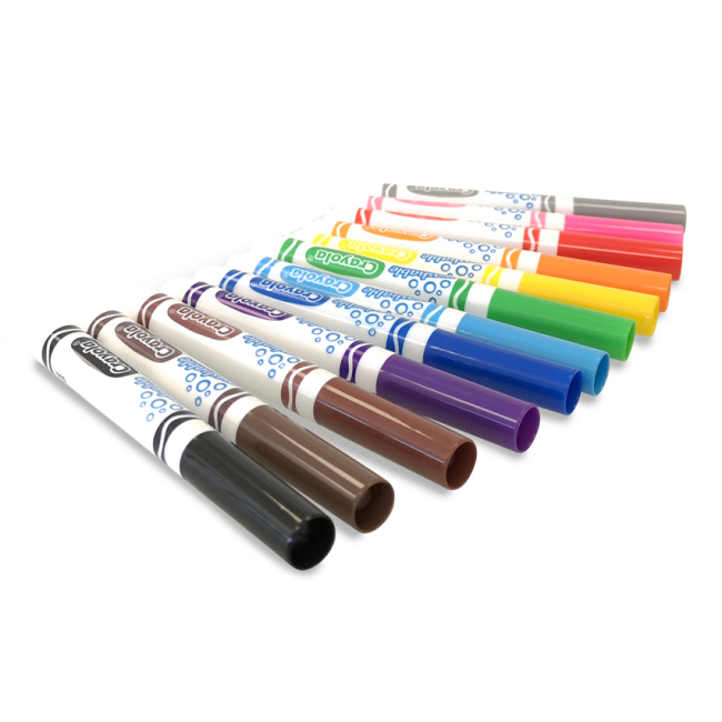 Канцтовари - Набір фломастерів Crayola Washable широка лінія 12 кольорів (58-8340)#2