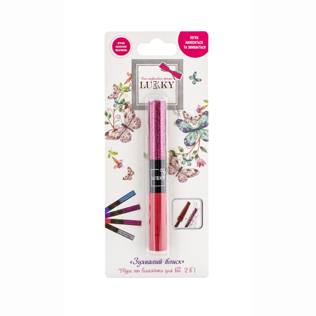 Косметика - Набор косметики Lukky Тушь и блестки для век 2 в 1 розовый (T18923)#3