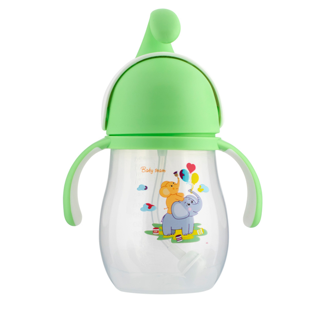 Бутылки для воды - Поильник Baby Team с силиконовой трубочкой и ручками 300 мл (5009)#4