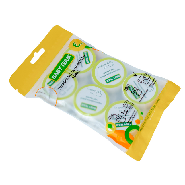 Товары по уходу - Полотенца одноразовые Baby Team прессованные 6 шт (0155)#2