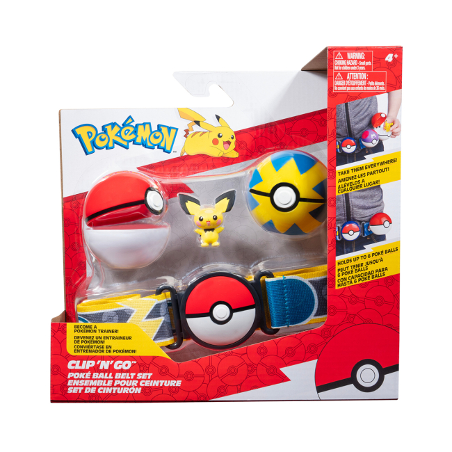 Фигурки персонажей - Игровой набор Pokemon W15 Пояс с покеболами Пичу (PKW3643)#5