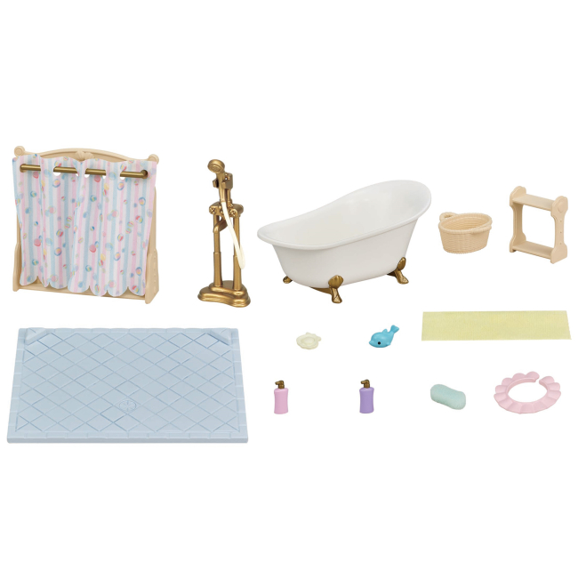 Аксесуари для фігурок - Ігровий набір Sylvanian Families Ванна кімната зі шторкою для душу (5739)#2