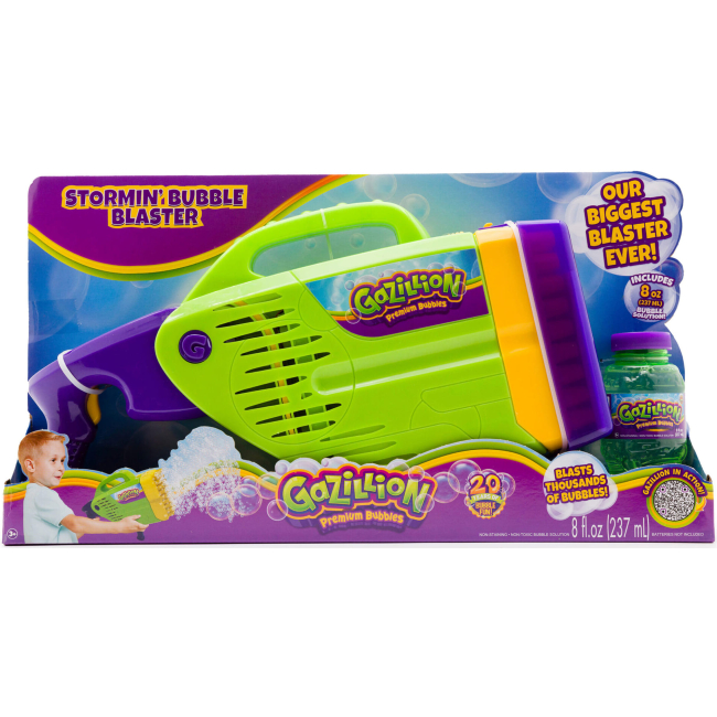 Мыльные пузыри - Набор Gazillion Bubbles Генератор мыльных пузырей Шторм бластер и раствор 237 мл (GZ37611)#5