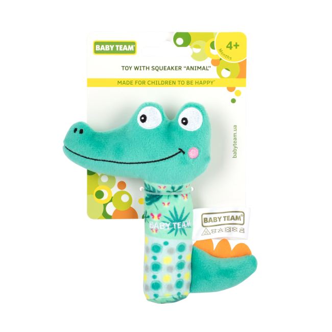 Погремушки, прорезыватели - Игрушка с пищалкой Baby Team Крокодил (8507/8507-5)#2