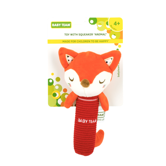 Погремушки, прорезыватели - Игрушка с пищалкой Baby Team Лисичка (8507/8507-6)#2