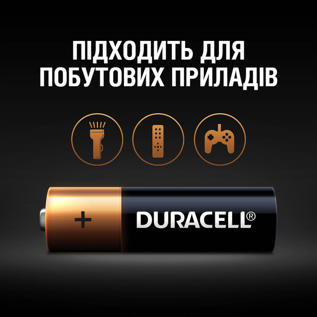 Аккумуляторы и батарейки - Батарейки алкалиновые Duracell Basic АА 1.5V LR6 4 шт (5000394076952)#4