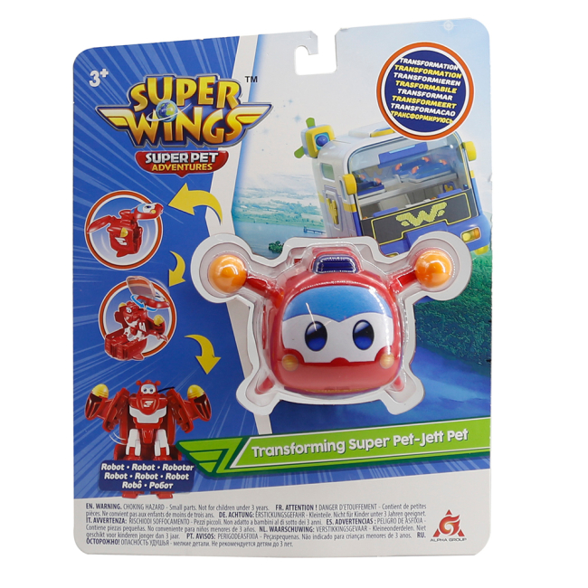 Фігурки персонажів - Фігурка-трансформер Super Wings Transforming Super Pet Улюбленець Джером (EU770641)#7