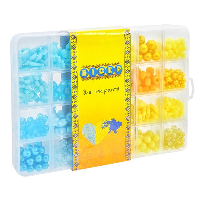 Наборы для творчества - Набор для творчества Shantou Jinxing Бисер желтый и голубой (PL-15/01/04)#3