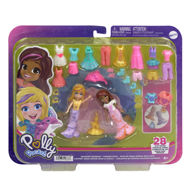 Куклы - Игровой набор Polly Pocket Модный гардероб для двоих Русалка (HNF51/1)#3