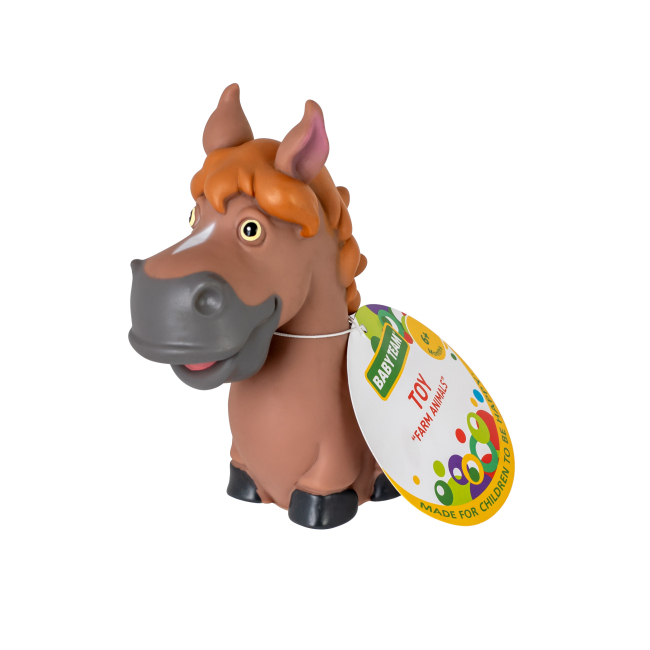 Іграшки для ванни - Іграшка для ванни Baby team Тварини ферми Конячка коричнева (8753_конячка коричнева)#2