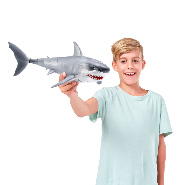 Фигурки животных - Интерактивная игрушка Robo Alive Большая белая акула (71126)#7