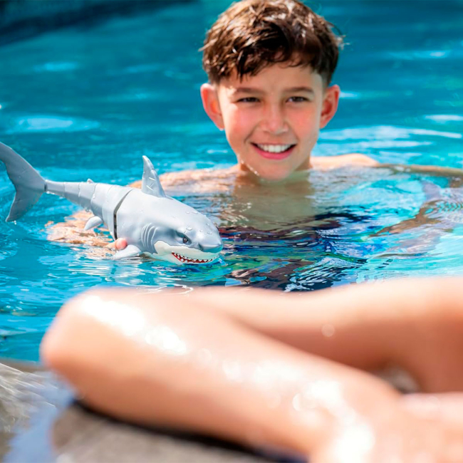 Фигурки животных - Интерактивная игрушка Robo Alive Большая белая акула (71126)#8