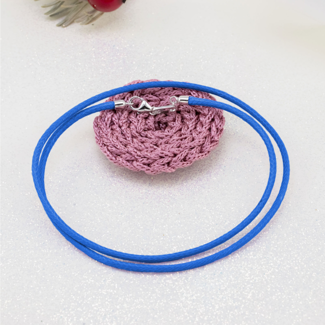 Ювелірні прикраси - Шнурок UmaUmi Близнюки зі срібними застібками синій (569575900612)#2