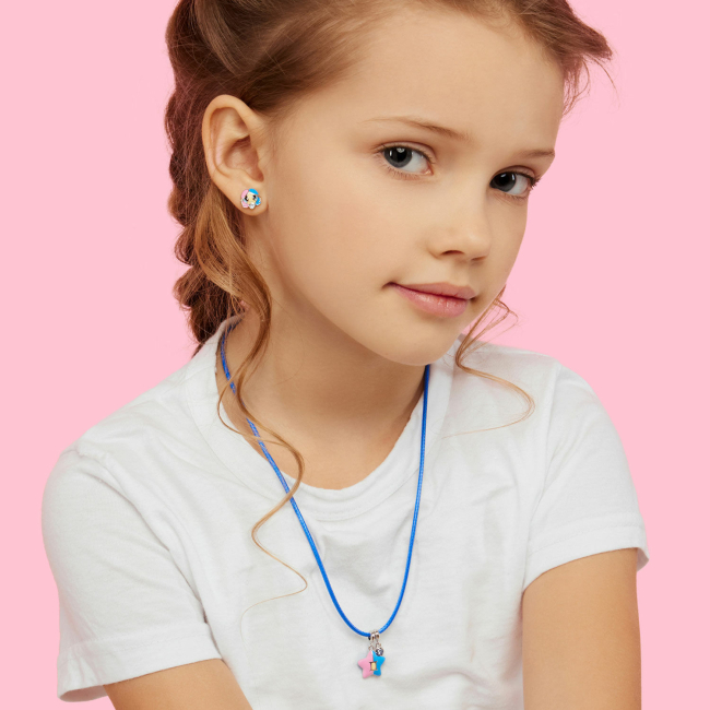 Ювелірні прикраси - Шнурок UmaUmi Близнюки зі срібними застібками синій (569575900612)#3