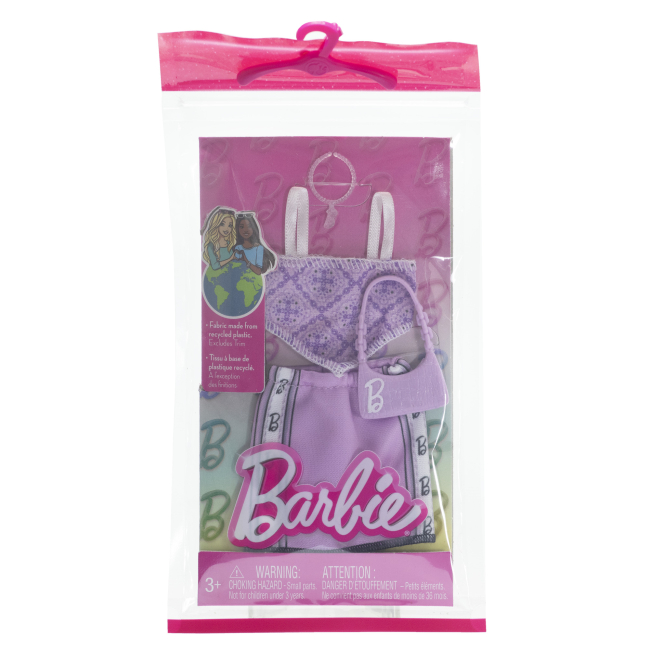 Одежда и аксессуары - Набор одежды Barbie Фиолетовый топ с юбкой (GWD96/HRH37)#2
