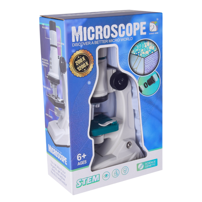 Наукові ігри, фокуси та досліди - Мікроскоп Shantou Jinxing білий з зеленим (SD661/2)#3