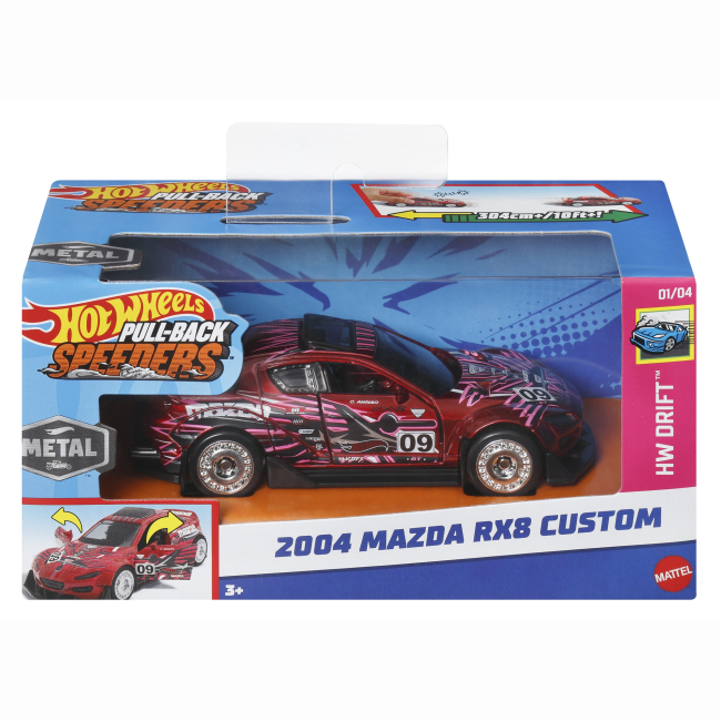 Автомодели - Автомодель Hot Wheels Pull-back speeders 2004 Mazda RX8 custom (HPR70/HWH36)#3