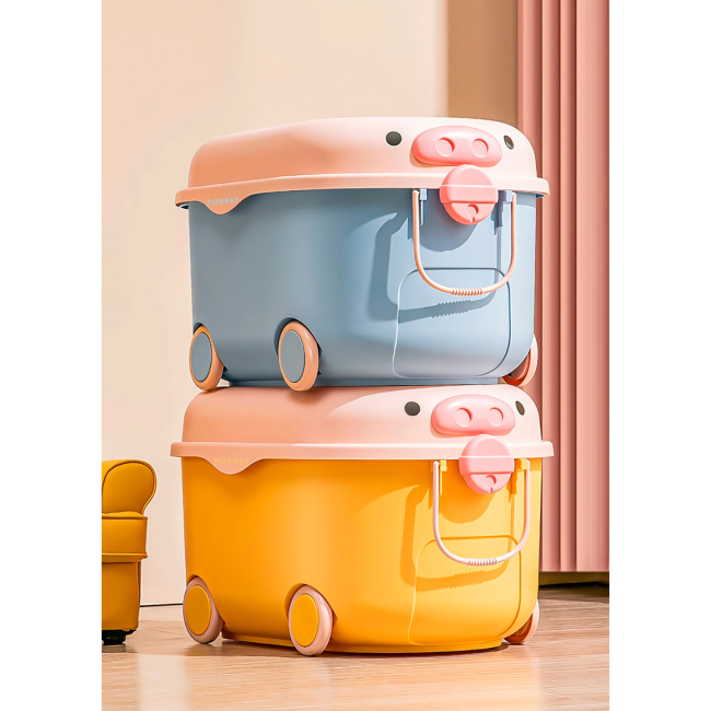 Бокси для іграшок - Ящик для іграшок Poppet Свинка Блу на колесах (2044007)#3