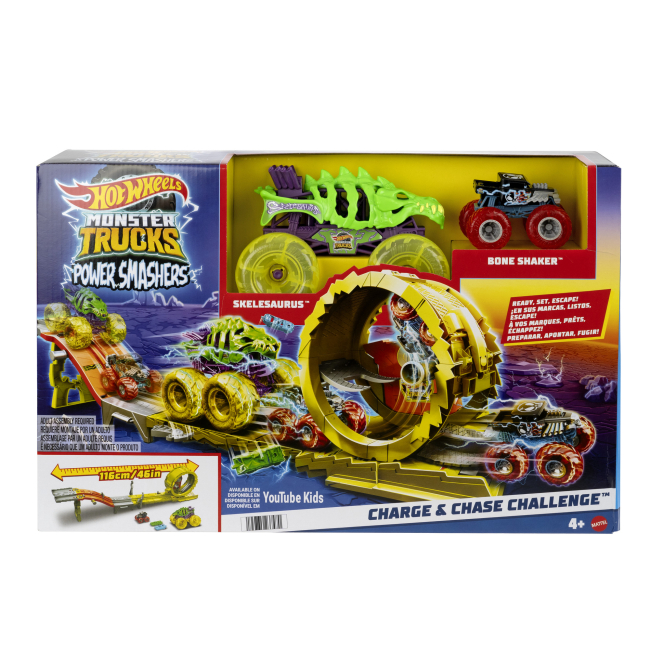 Автотреки - Игровой набор Hot Wheels Power smashers Monster Trucks Заряжай и преследуй (HXT05)#3