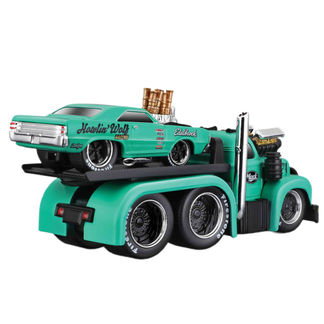 Транспорт і спецтехніка - Набір Maisto Muscle Machines 1953 MACK B-61 Flatbed 1968 Dodge Dart Hemi Gasset (11532/11542)#4