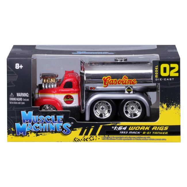 Транспорт и спецтехника - Автомодель Maisto Muscle Work Rigs 1953 Mack B-61 Tanker red (11610/11612) (11610/11612 RED)#4