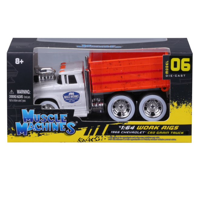 Транспорт и спецтехника - Автомодель Maisto Muscle Work Rigs 1966 Chevrolet C60 Grain Truck Light Grey orange (11610/11616)#5